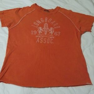 Distressed Mens Orange Muscle Shirt A&F